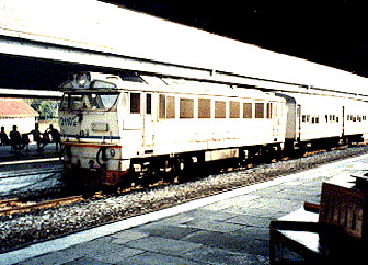 A train waiting at the Singapore Railway Station