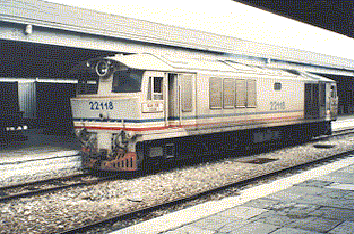 A locomotive waiting at the Singapore Railway Station